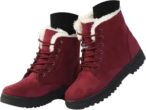 Winter Boots for Women Snow Boots for Women Warm Fur lined Winter Boots Lace Up Comfortable Winter Boot