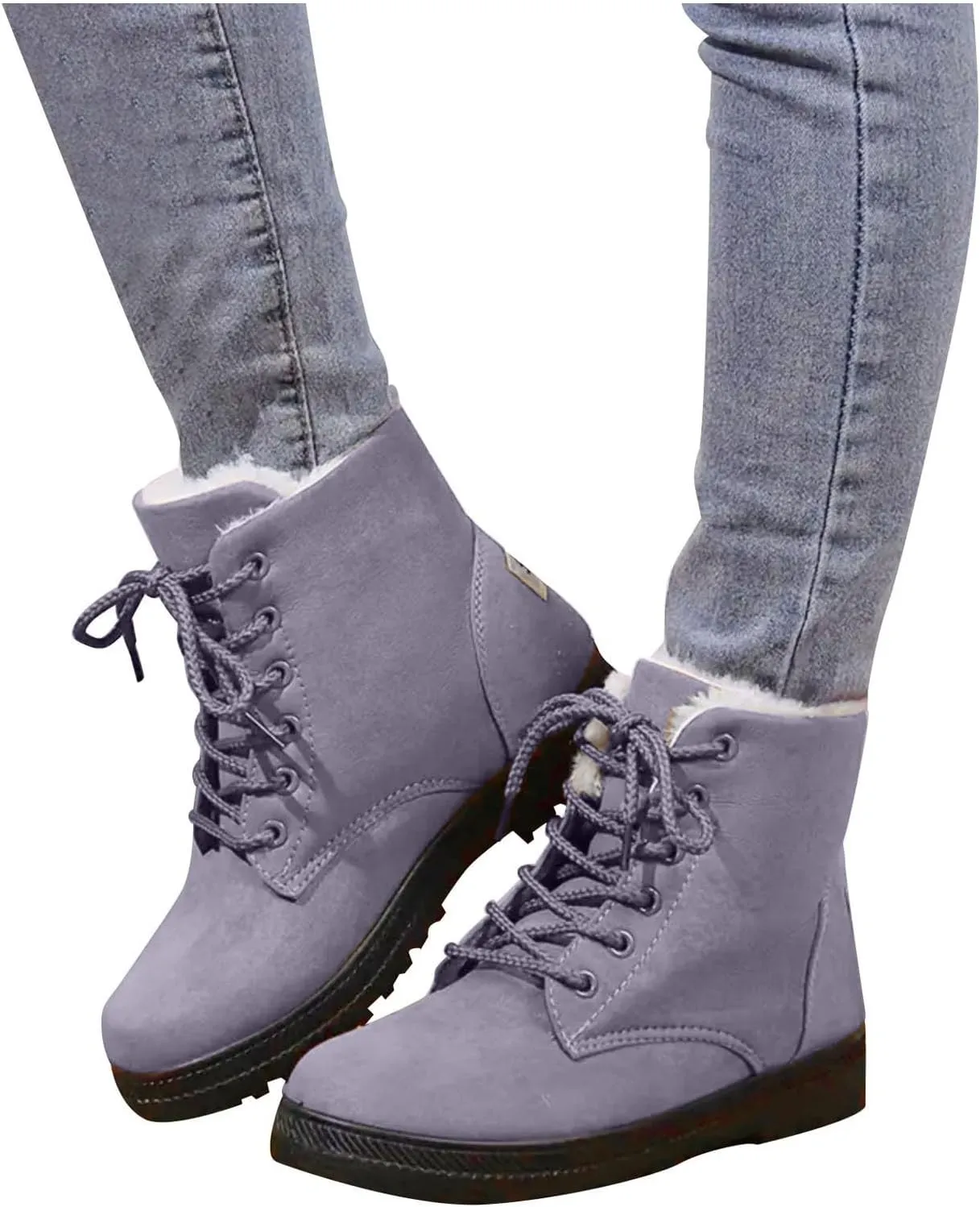 Winter Boots for Women Snow Boots for Women Warm Fur lined Winter Boots Lace Up Comfortable Winter Boot