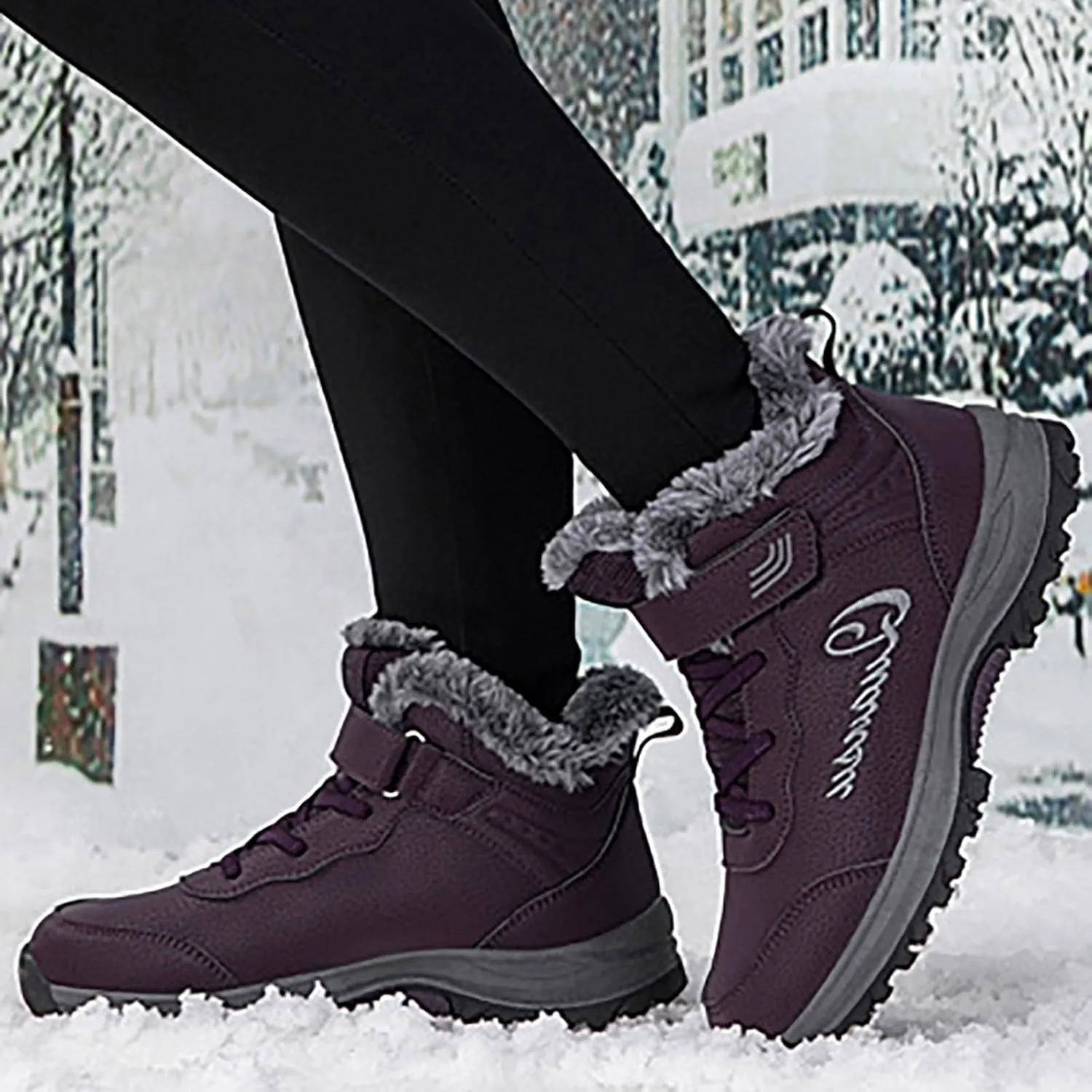 Winter Boots for Women Snow Boots Warm Fur lined Winter Boots Anti-Slip Comfortable Ankle Boots Cold Weather Boot