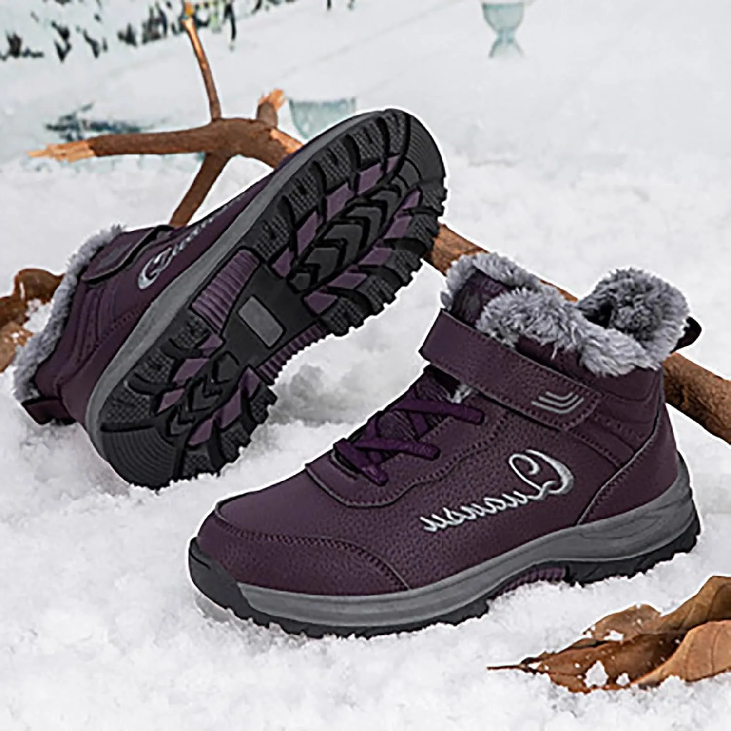 Winter Boots for Women Snow Boots Warm Fur lined Winter Boots Anti-Slip Comfortable Ankle Boots Cold Weather Boot
