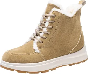 Winter Boots for Women Winter Lace Up Snow Boot Suede Outdoor Walking Ankle Booties Warm Fur Lined Snow Boots