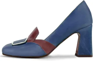 Women Chunky Block Heel Loafer Pumps Buckle Square Toe Slip On Loafer High Heels 3 inch Chunky Heel Buckle Loafers Matte Office Penny Loafers Classic Retro Comfort 4-11 M US