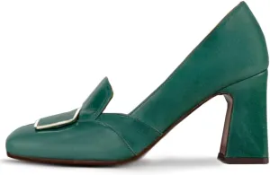Women Chunky Block Heel Loafer Pumps Buckle Square Toe Slip On Loafer High Heels 3 inch Chunky Heel Buckle Loafers Matte Office Penny Loafers Classic Retro Comfort 4-11 M US