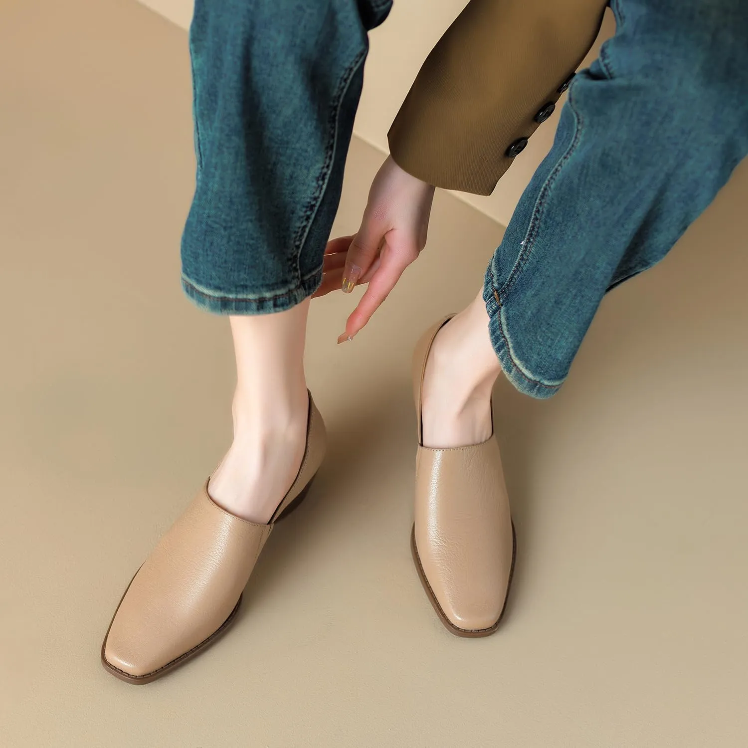 Women Chunky Block Heel Loafers Square Toe Slip on Loafer Pumps 2 inch Thick Heel Loafer Shoes Matte Classic Basic Office Ladies Work Shoes Loafer Heels Comfort Causal 4-11 M US