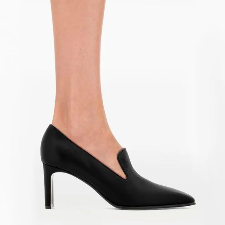 Women Chunky High Heel Loafers Pumps Square Toe Slip on Pumps Dress Heels Matte 3 inch Block Heel Loafer Shoes Classic Causal Fashion Oxford Loafer Heels Professional Office 4-11 M US