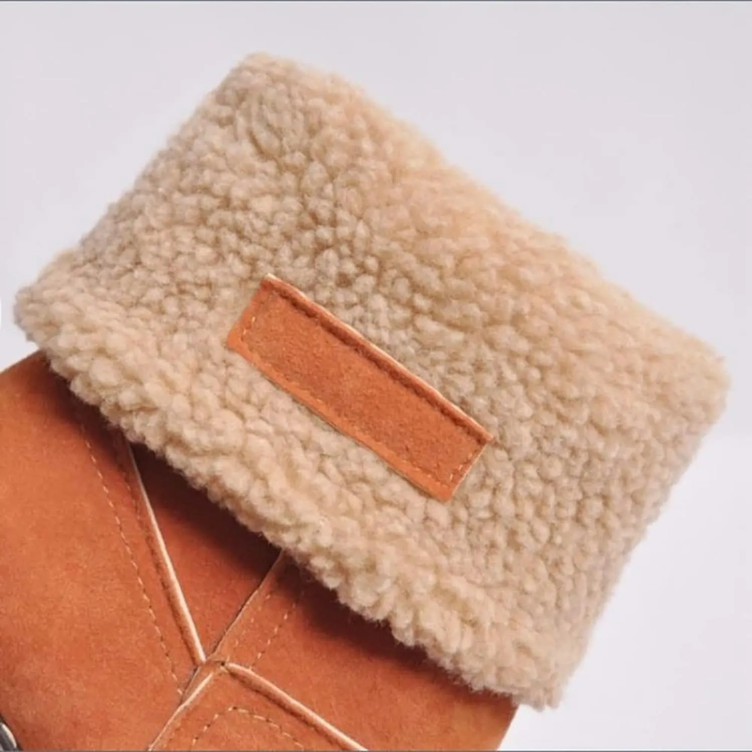 Women Cute Warm Short Boots Women's Winter Snow Fleece Suede Chunky Mid Heel Round Toe Ankle Booties