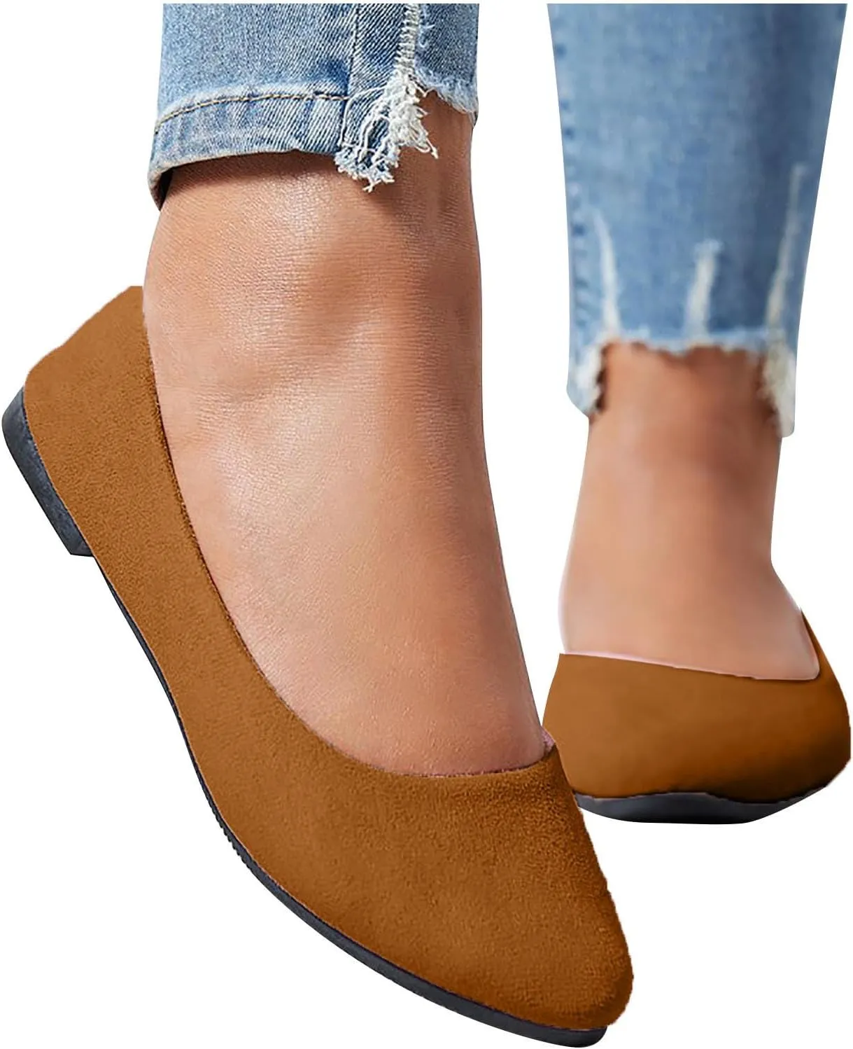 Women Flat Shoes Slip On Comfortable Walking Ballerina Shoes Cute Ballet Flats Ladies Portable Pumps Low Wedge Loafers