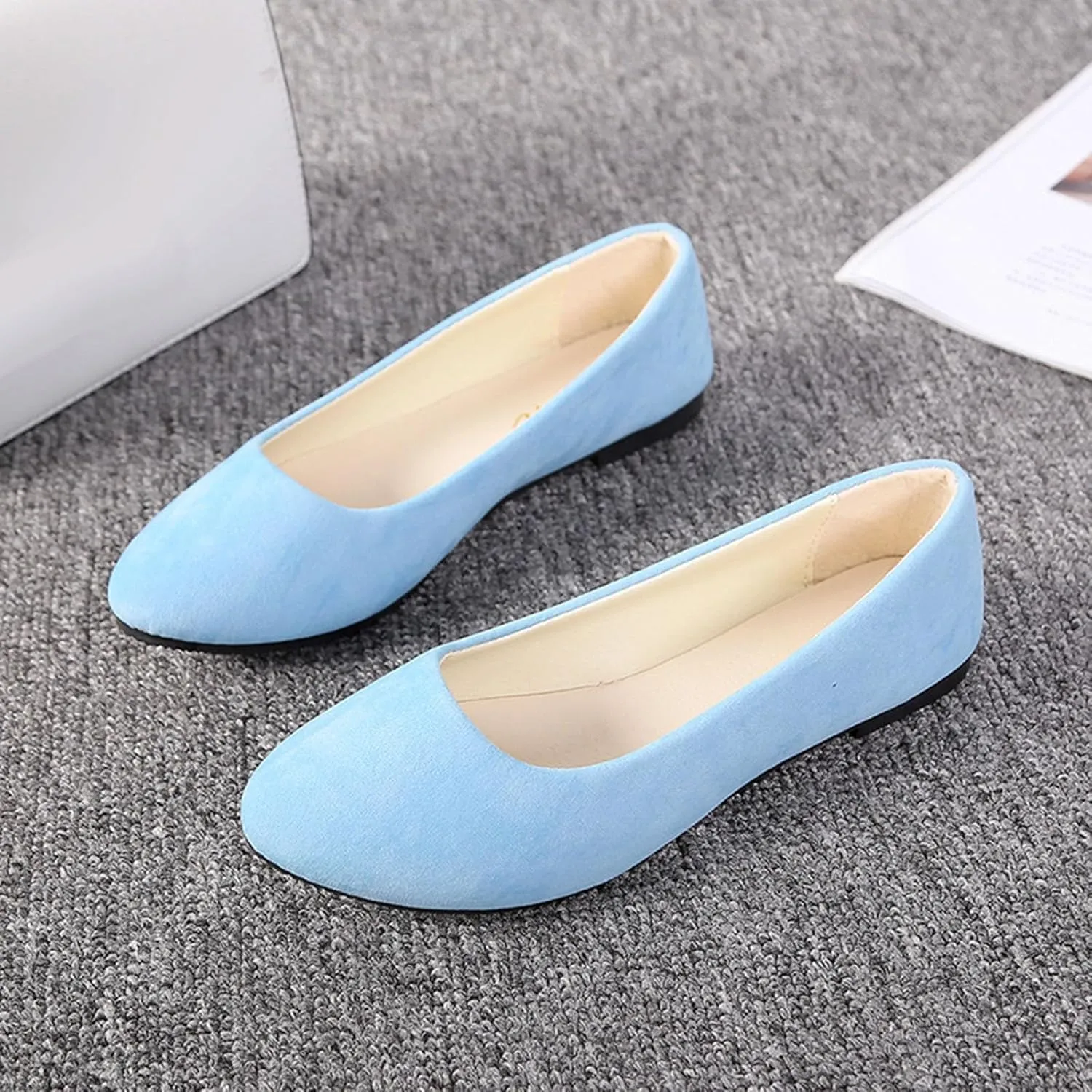 Women Flat Shoes Slip On Comfortable Walking Ballerina Shoes Cute Ballet Flats Ladies Portable Pumps Low Wedge Loafers