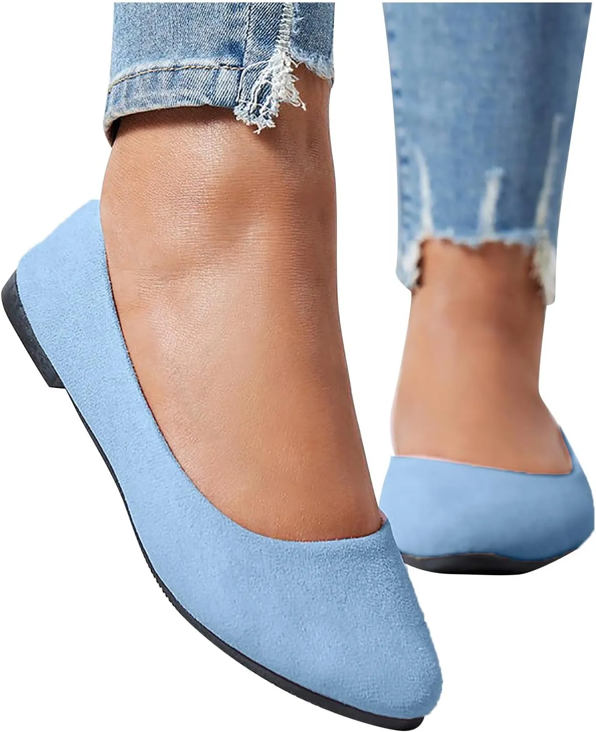 Women Flat Shoes Slip On Comfortable Walking Ballerina Shoes Cute Ballet Flats Ladies Portable Pumps Low Wedge Loafers