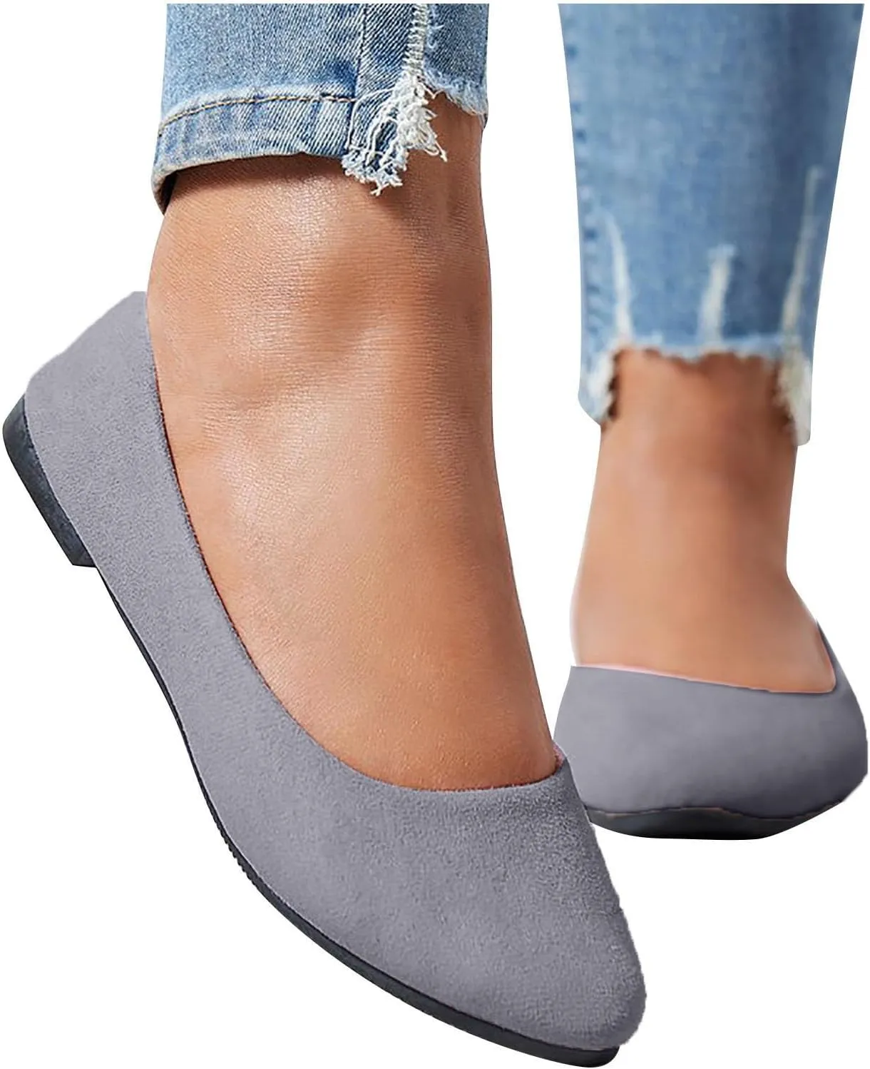 Women Flat Shoes Slip On Comfortable Walking Ballerina Shoes Cute Ballet Flats Ladies Portable Pumps Low Wedge Loafers