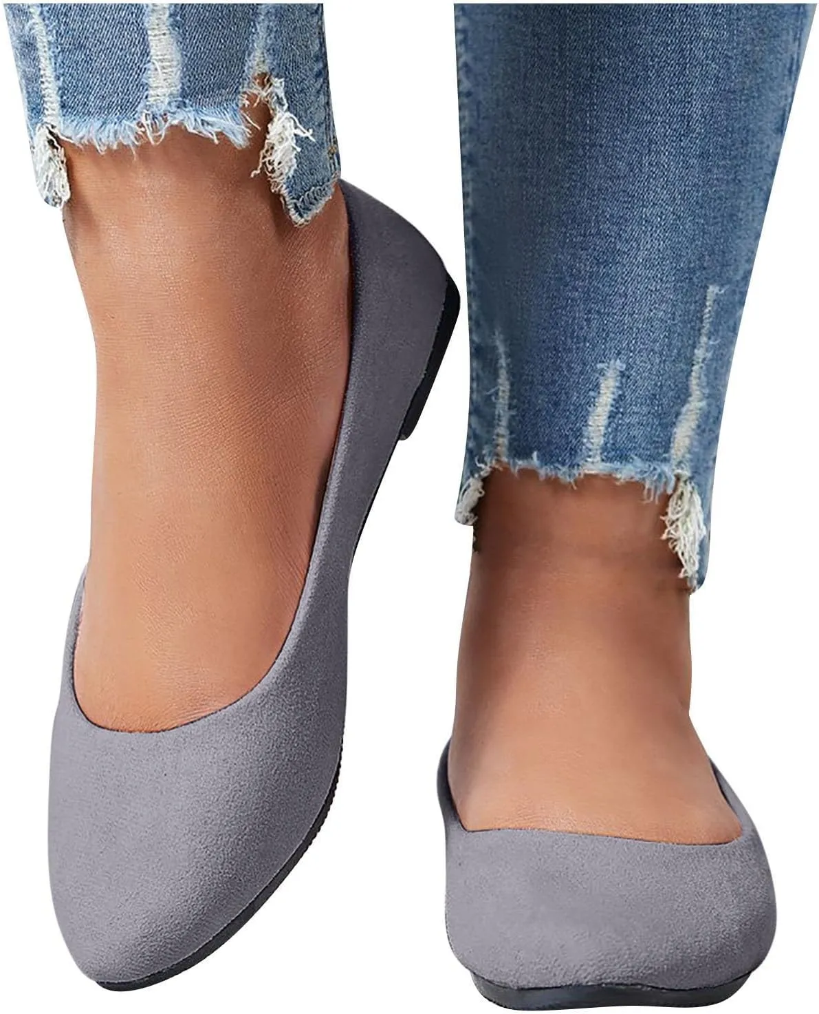 Women Flat Shoes Slip On Comfortable Walking Ballerina Shoes Cute Ballet Flats Ladies Portable Pumps Low Wedge Loafers