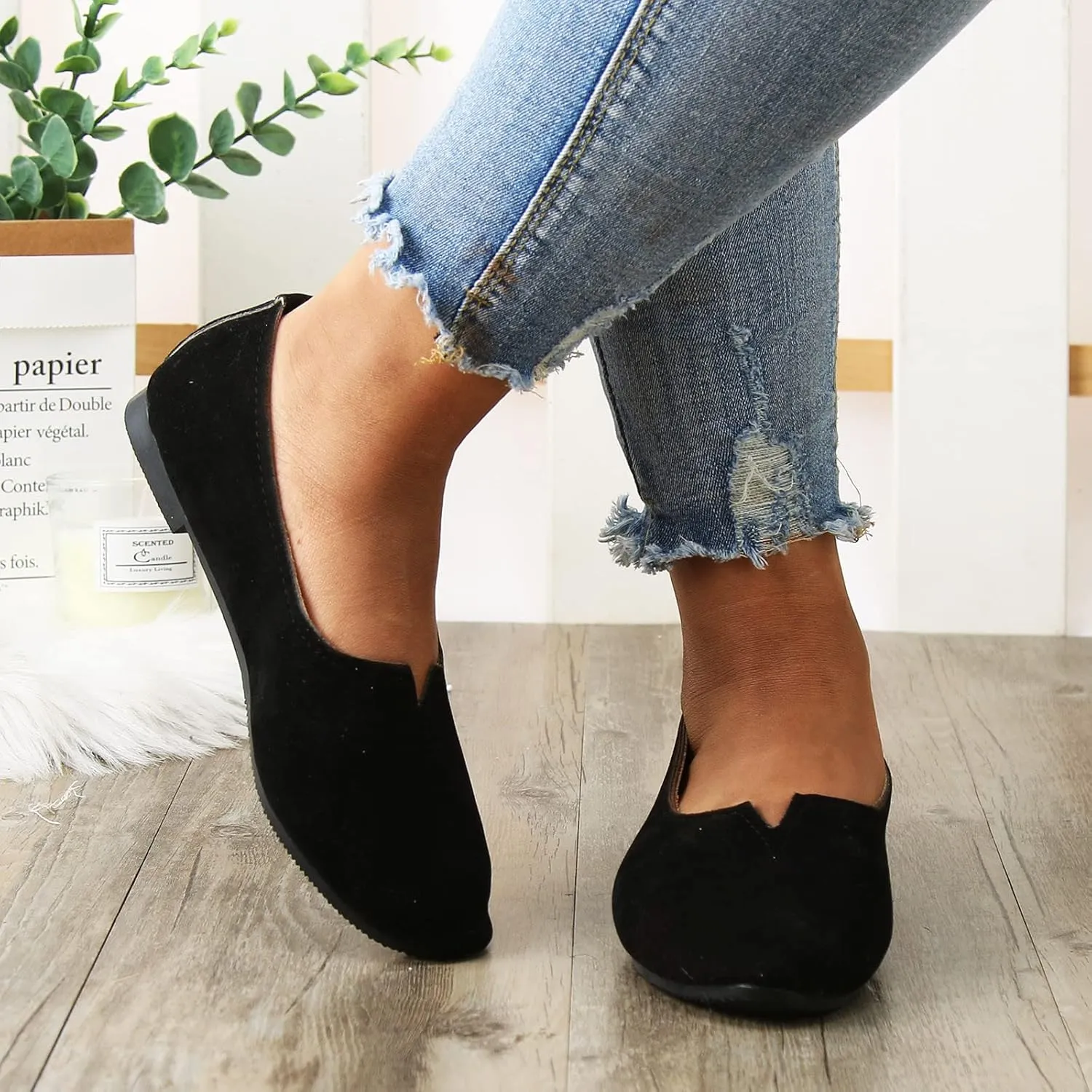 Women Flat Shoes Slip On Shallow Mouth Simple Single Shoes Casual Work Wedge Sandals Party Sandals for Women
