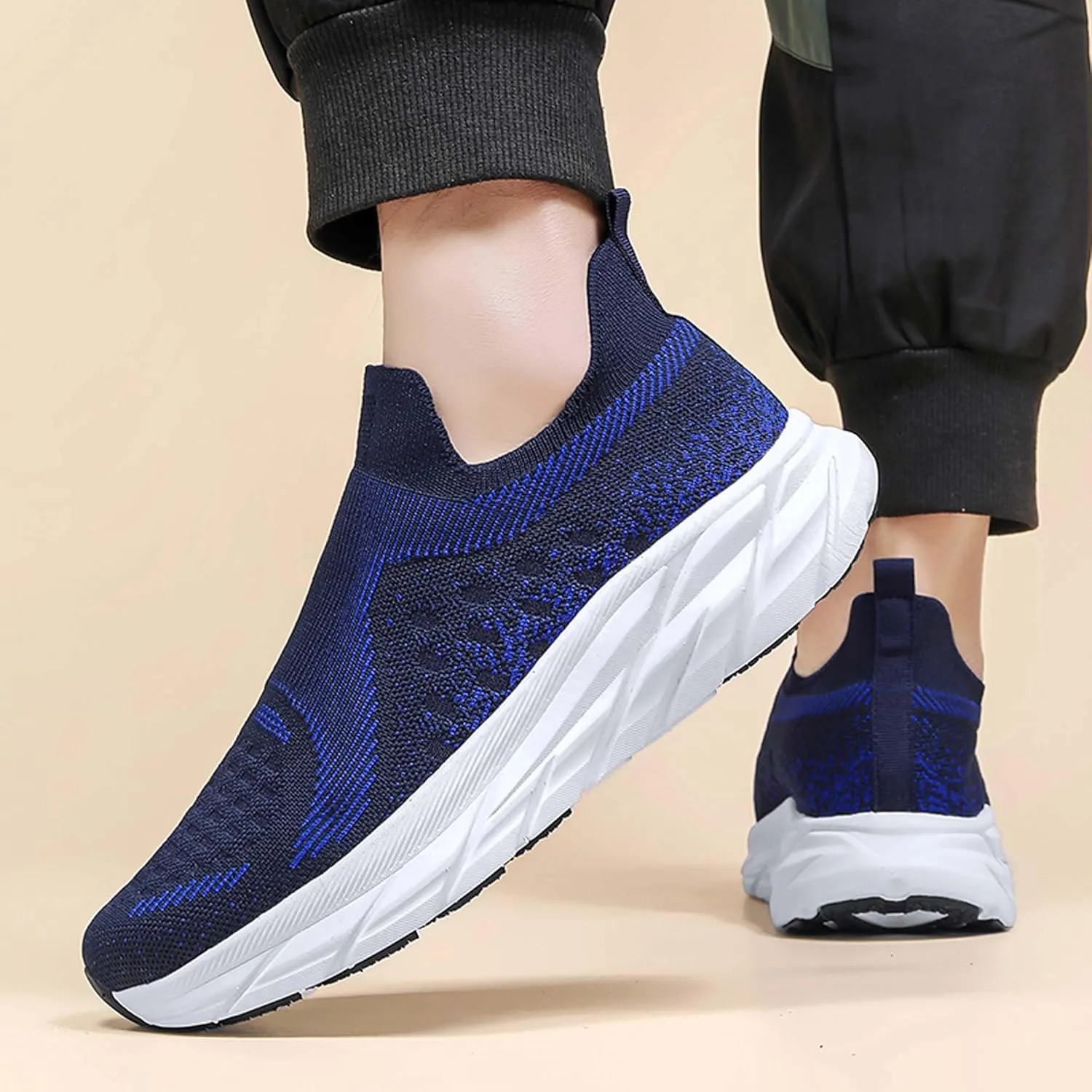 Women Men Casual Walking Shoes,Breathable Knitted Mesh Sneakers,Lightweight Running Shoes,Indoor Fitness Shoes,Driving Shoes,Outdoor Sports Shoes,Comfortable,Soft,Non-Slip