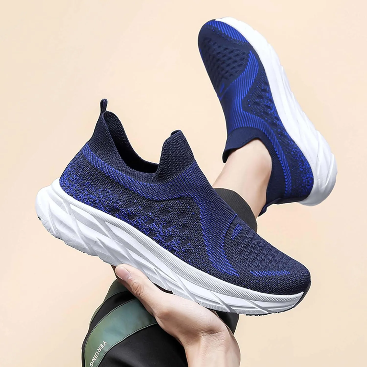 Women Men Casual Walking Shoes,Breathable Knitted Mesh Sneakers,Lightweight Running Shoes,Indoor Fitness Shoes,Driving Shoes,Outdoor Sports Shoes,Comfortable,Soft,Non-Slip