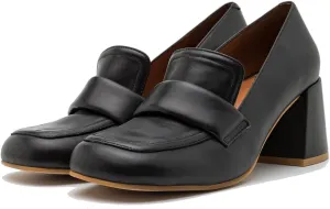 Women Vintage Chunky Block Heel Loafers Pumps Square Closed Toe Slip On Oxford Loafer Shoes Mid Heels Office Work Pumps Ladies Matte Leather Formal Business Professional Club Party 4-11 M US