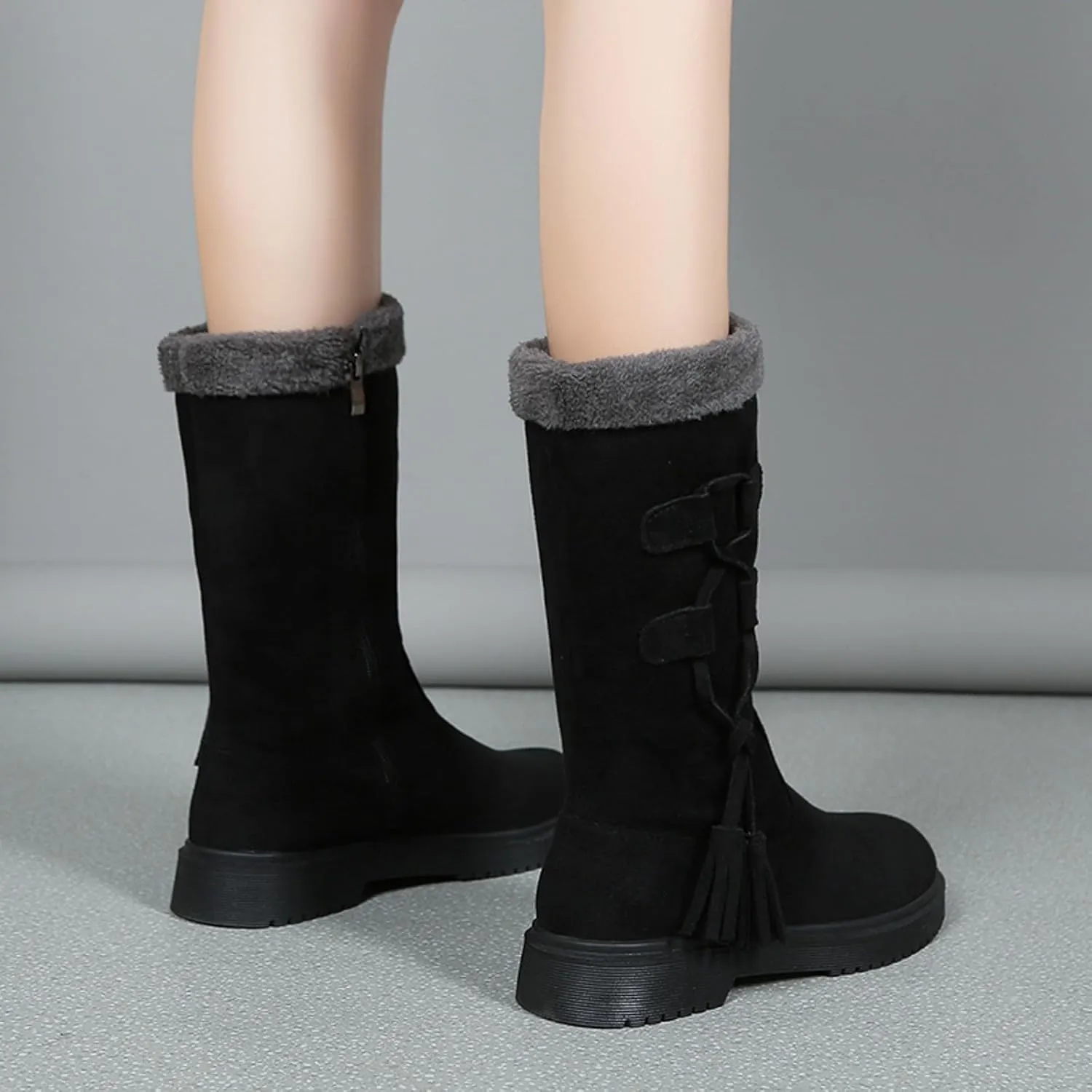 Women's Boots Mid Calf Snow Winter Boots for Women Warm Mid-Calf Boots Lined Non Slip Outdoor Casual Mid Calf Boots