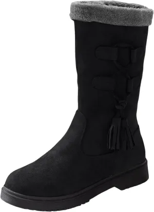 Women's Boots Mid Calf Snow Winter Boots for Women Warm Mid-Calf Boots Lined Non Slip Outdoor Casual Mid Calf Boots