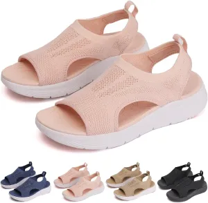 Women's Breathable Orthopedic Arch Support Sandals, Comfortable Walking Tennis Shoes, Waterproof Hiking Outdoor Active Summer Dressy Soft Mat Diabetic Sandals