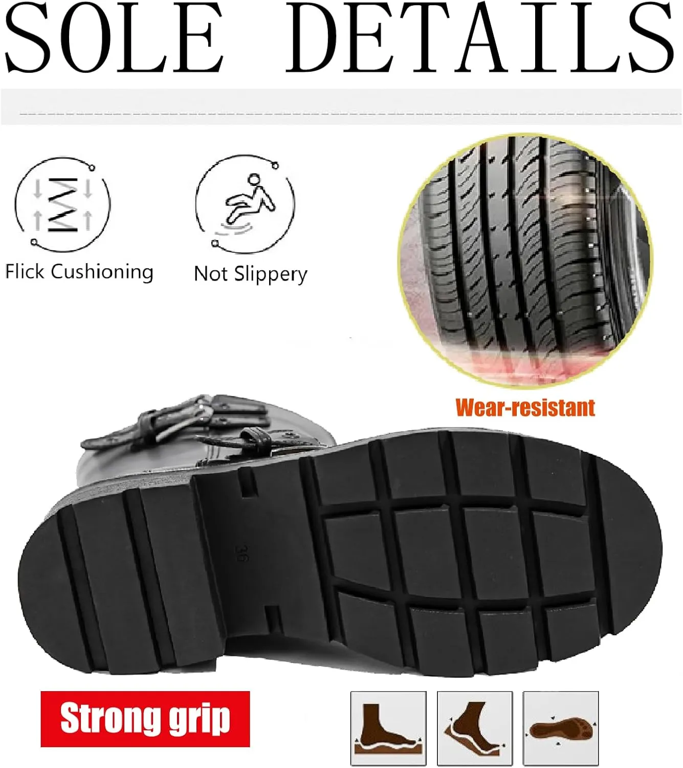 Women's Leather Knight Mid Calf Boots with Buckle Strap Fashion Comfortable Round Toe Low Chunky Heel Motorcycle Boots Retro Combat Riding Biker Short Boots