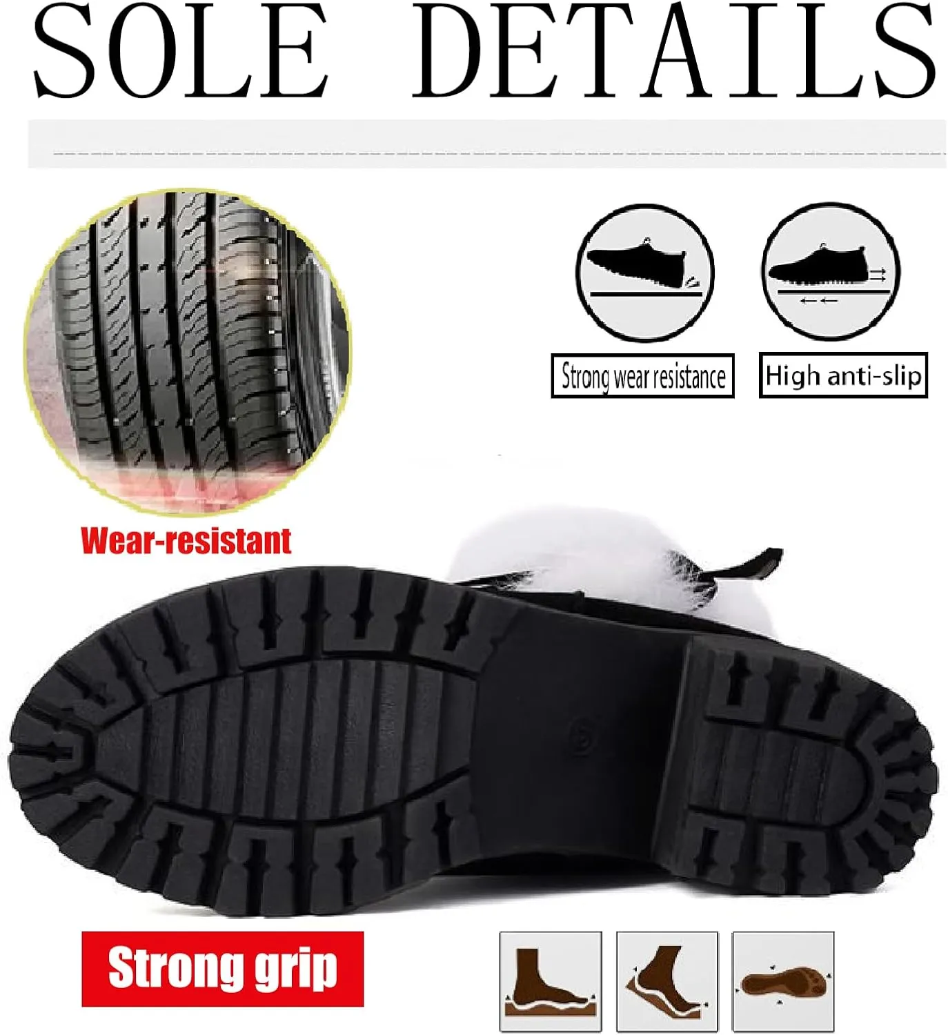 Women's Suede Chunky Heel Mid Calf Boots Warm Fur Lined Fashion Buckle Strap Comfortable Round Toe Anti-slip Lug Sole Snow Boots Winter Outdoor Walking Dating Dress Bootie