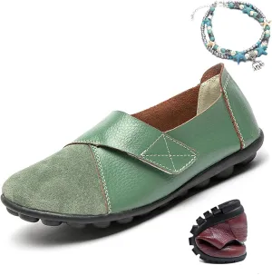 womens suede leather loafers orthopedic loafers breathable leather slip on soft flat wide fit nursing shoes