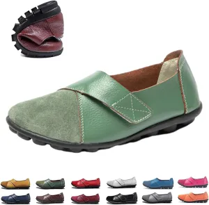 Womens Suede Leather Loafers,Ladies Orthopedic Loafers in Breathable Leather Slip On Flat Outdoor Versatile Trendy Driving Moccasin Shoes for Women