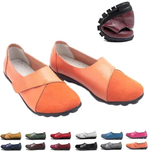 Womens Suede Leather Loafers,Ladies Orthopedic Loafers in Breathable Leather Slip On Flat Outdoor Versatile Trendy Driving Moccasin Shoes for Women